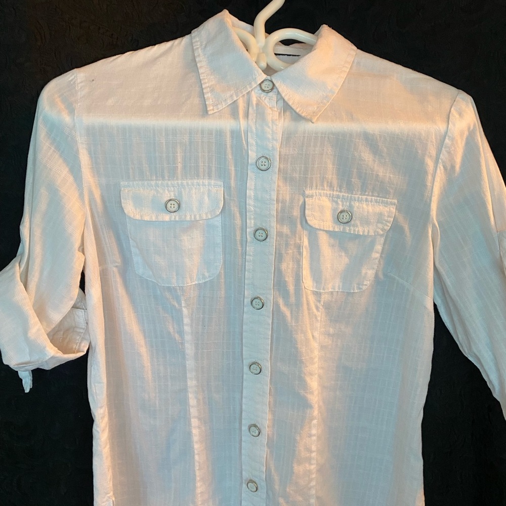 Womens White Button-Up Shirt